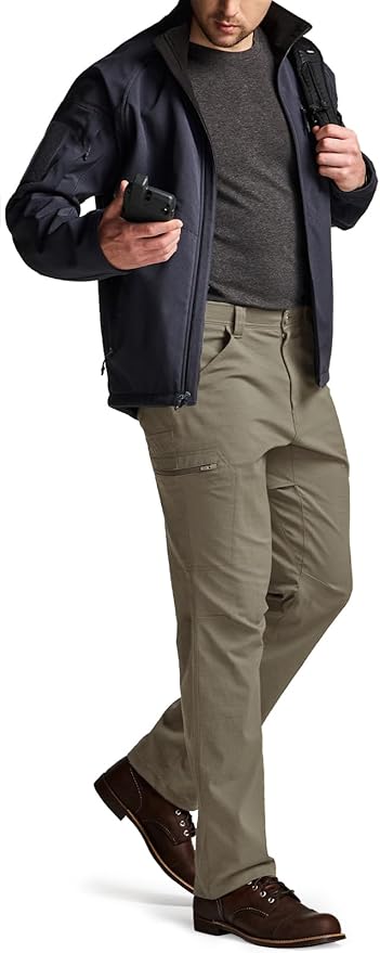 CQR Men's Vent Stretch Pants, Quick Dry Lightweight Casual Cargo Pants, Water Resistant Straight-Fit Utility Work Pants