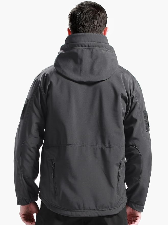 FREE SOLDIER Men's Outdoor Waterproof Soft Shell Hooded Military Tactical Jacket