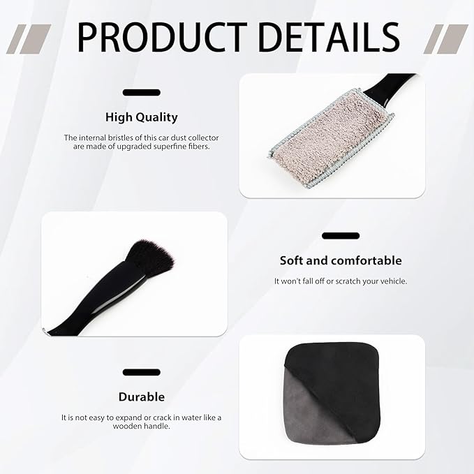 Car Screen Cleaner and Interior Detailing Kit, Microfiber Cloth Duster Brush Cleaning Wipes for Car Touchscreen Dashboard Dust, Auto Cleaning Tools Set Fit for Car Owner