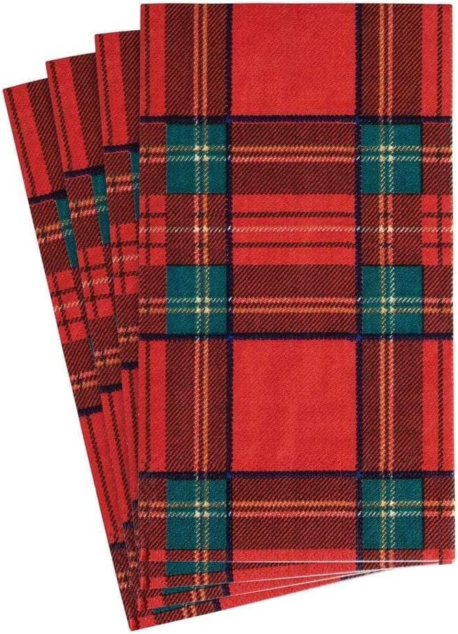 Caspari Royal Plaid Paper Guest Towel Napkins, 15 Per Package