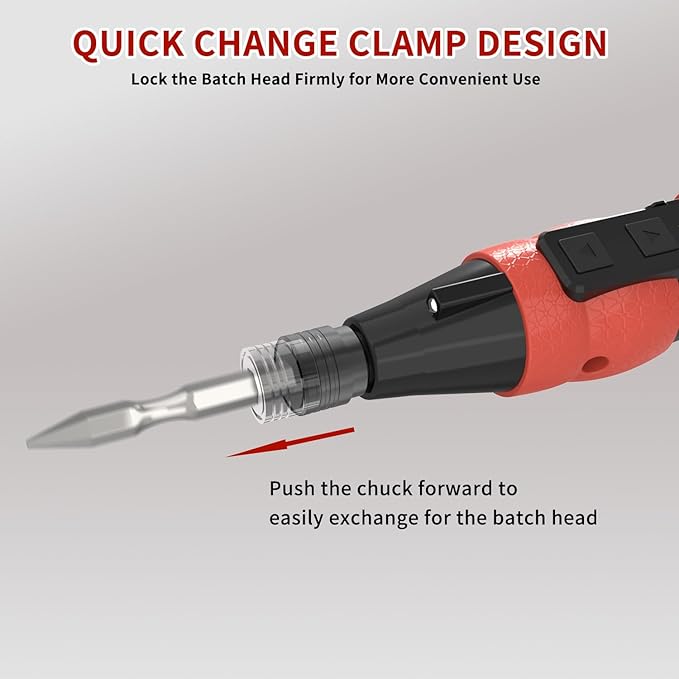 Mini Electric Screwdriver Set,Hillyfe 2500mAh Electric Screwdriver Cordless with LED Light, 13 Magnetic Bits, Extension Rod, Gloves, Storage Case,for Furniture/Electrical Repairs,Red