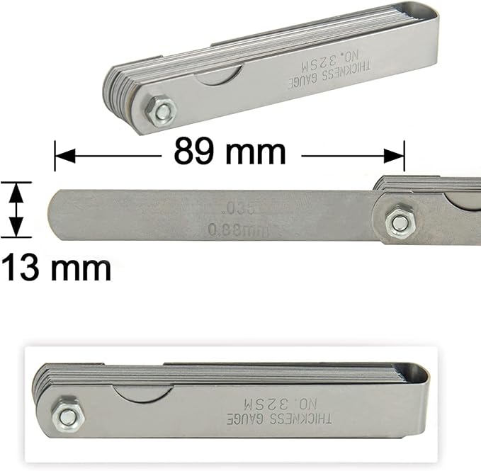 Universal Spark Plug Gap Tool Compatible with Most 10mm 12mm 14mm 16mm Spark Plugs Red - 1 Set with Feeler Gauge