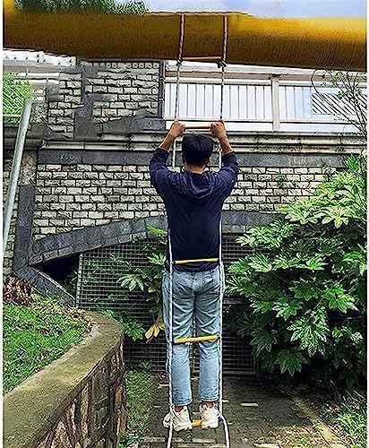 Emergency Fire Escape Ladder, 10M Portable Safety Rope Ladder, Anti-Skid Folding Design for Quick Escape, Essential Fire Safety Equipment for Home & Office Use