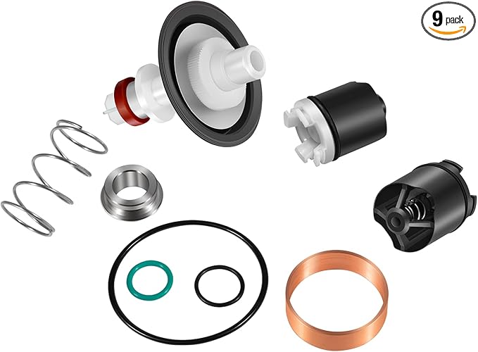 0887298 Total Repair Kit, Includes First and Second Check Assemblies, for Watts 1/4-1/2" LF009, 009 Replace for RK 009-T 1/4"-1/2" Reduced Pressure Zone Total Repair Kit