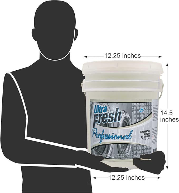 Ultra Fresh Professional Commercial Laundry Detergent, Free & Clear, 5 Gal – Liquid with Easy Dispensing Pump for All Machine Types, up to 640 Loads