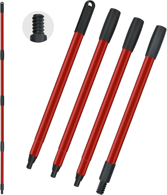 Mop Handle Replacement for Ocedar 4 Section Mop Replace Handle Compatible with O-Cedar Spin Mop Refills and Brooms ocedar Mop Stick for Floor Clean, 30" to 58", American Thread Joint