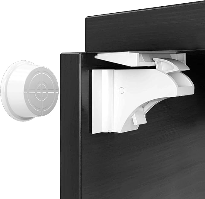 12 Pack Magnetic Cabinet Locks Baby Proofing Child Safety Cupboard Drawers Latches. (4 Keys)