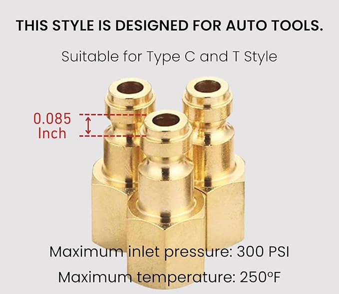 Coupler and Plug Kit (28 Piece), Automotive Type C, 1/4 Inch NPT, Solid Brass Quick Connect Air Fittings Set