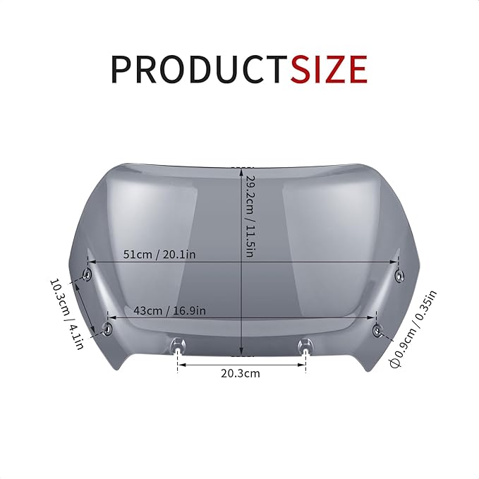 11.5" Wave Windshield Windscreen Wind Splitter Compatible for Harley CVO Road Glide FLTRXSE, CVO Road Glide ST FLTRXSTSE, Road Glide FLTRX 2024 for CVO Road Glide FLTRXSE 2023 (Dark Smoke)