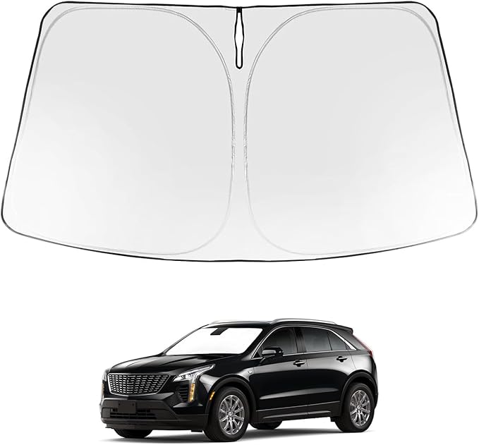 Proadsy Windshield Sun Shade for Cadillac XT4 2019-2024 2025 4-Layer Foldable Front Sunshade Protector Sun Visor Blocks UV Rays Keep Car Cooler