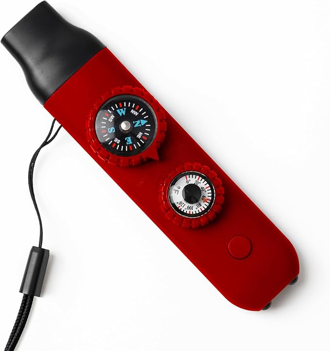 Emergency Survival Safety Whistle，Whistle for Kids with Lanyard,Compass,Thermometer,Ideal for Kayaking, Boating, Hiking, Camping, Climbing