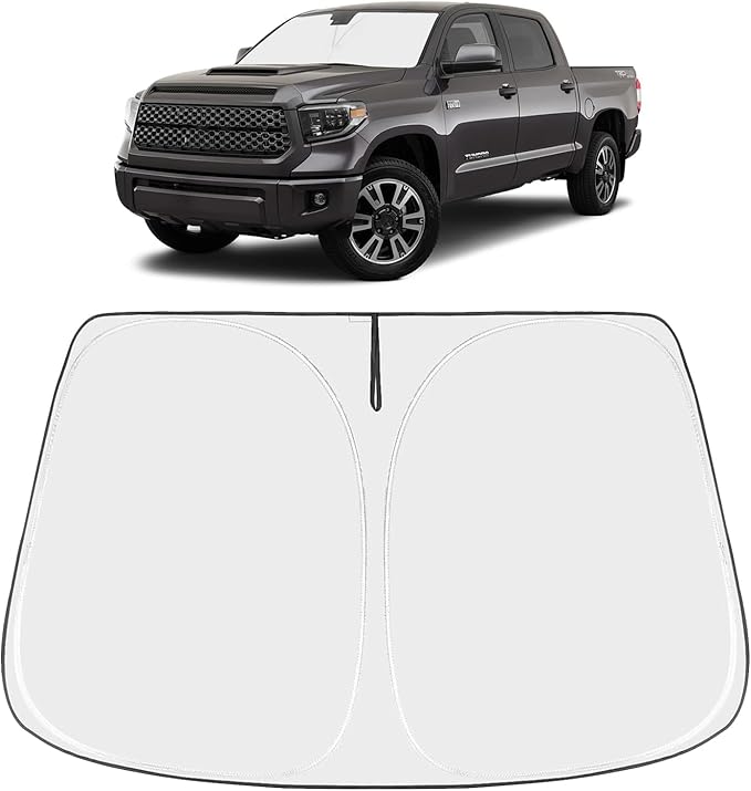 Proadsy 2025 Upgrade Windshield Sun Shade Custom Fit Tundra 2007-2021 4-Layer Foldable Front Sunshade Protector Sun Visor Blocks UV Rays Keep Car Cooler Accessories
