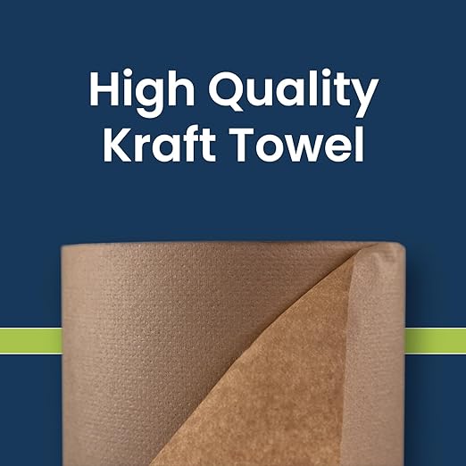 Marcal® Natural Roll Towels (H1800N) - Kraft, 7.875” x 800’, 100% Recycled, Natural, (6 Rolls/Case, 4,800’/Case) - Hardwound Towels Bulk Touchless Paper Towel Dispenser