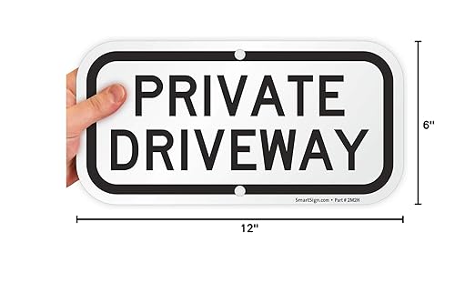 SmartSign "Private Driveway" Sign | 6" x 12" Aluminum, Made in USA