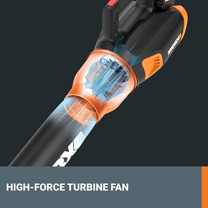 WORX WG584 40V Cordless Leaf Blower, Electric Blower for Lawn Care wth Brushless Motor, 2 Batteries & Charger Included