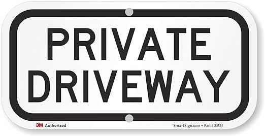 SmartSign "Private Driveway" Sign | 6" x 12" 3M Engineer Grade Reflective Aluminum