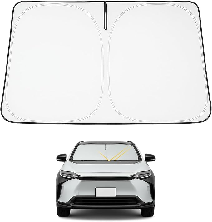 Proadsy 2025 Upgrade Windshield Sun Shade Custom Fit Toyota bZ4X 2023-2025 4-Layer Foldable Front Sunshade Protector Sun Visor Blocks UV Rays Keep Car Cooler