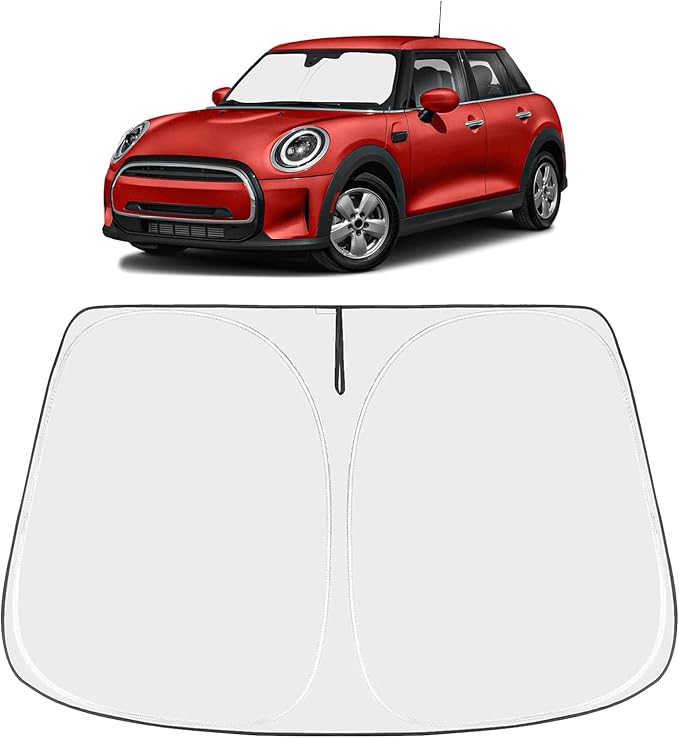 Proadsy Windshield Sun Shade for 2015-2023 2024 2025 Mini Cooper, Cooper S, Hardtop 4 Door Foldable Sunshade Protector Sun Visor Blocks UV Rays Keep Car Cooler Accessories (Not for Countryman)
