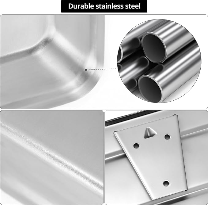 QWORK Wall Mount Stainless Steel Soap Dispenser, 1100 ml / 37 oz, Rust-Proof