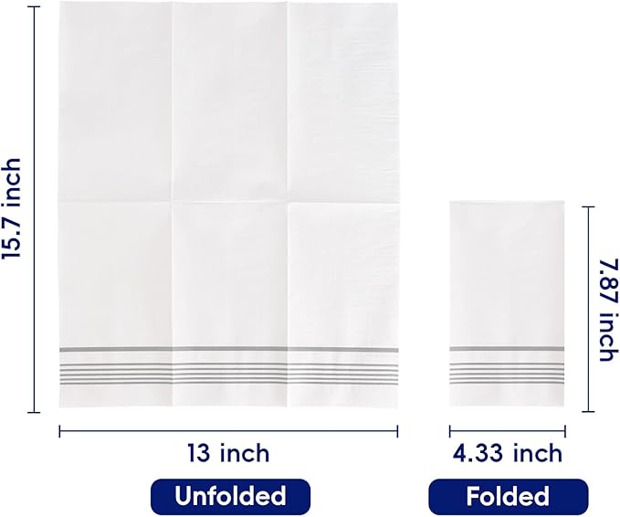 100 Pack Paper Napkins Guest Towels Disposable Premium Quality 3-ply Dinner Napkins Soft, Absorbent Paper Hand Towels for Party, Kitchen, Dinners or Events