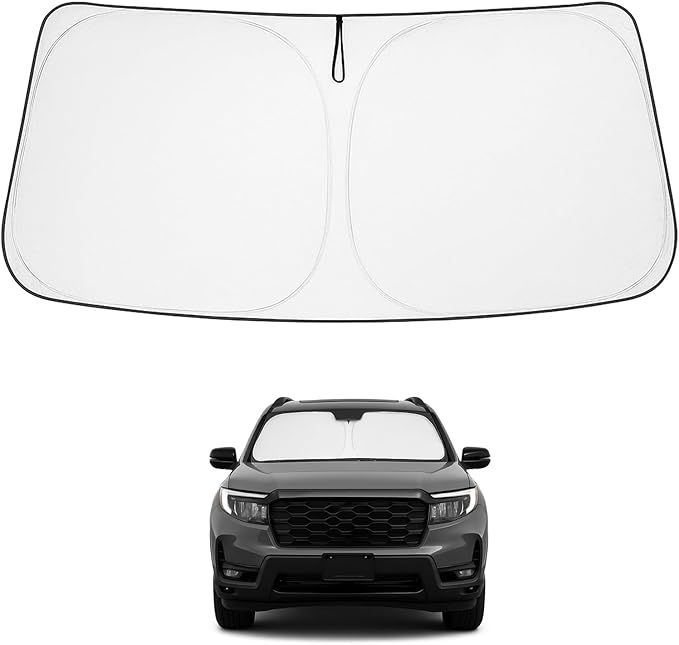 Proadsy 2025 Upgrade Windshield Sun Shade Custom Fit Honda Passport 2019-2024 2025 4-Layer Foldable Front Sunshade Protector Sun Visor Blocks UV Rays Keep Car Cooler