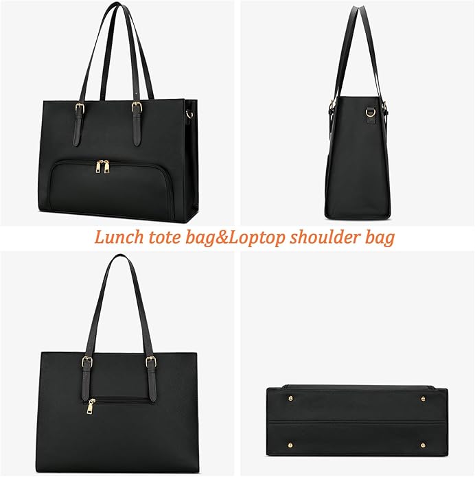 KKXIU Lunch Tote Bag for Women 15.6 Inch Laptop Briefcase Professional Work Purse with Insulated Lunch Compartment Handbags