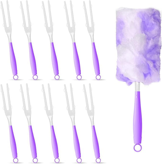 10PCS Duster Refills Folding Handles Set Compatible with Swiffer Dusters,Disposable Static Dust Removal Brush Handle for Dusting Electronics,Furniture,Blinds,Ceiling Fans (10, Purple)
