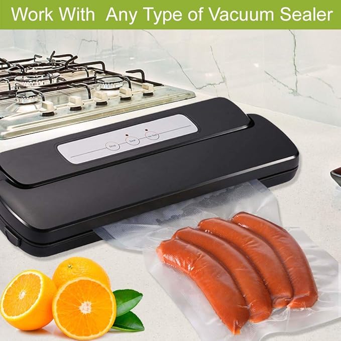 VacYaYa 4mil 200 Pint Size 6 x 10 Inch Vacuum Sealer Storage Bags for Food,Vac Seal a Meal Bags with BPA Free and Heavy Duty Sous Vide Vaccume Seal Safe PreCut Bag