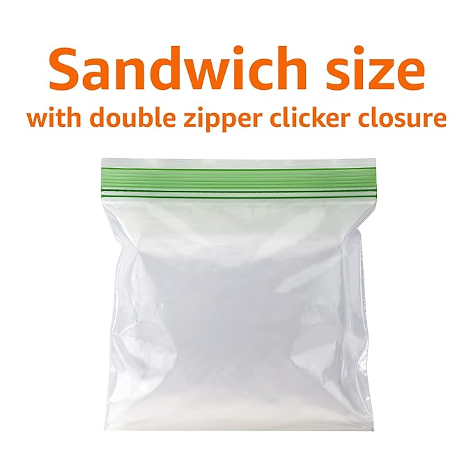 Amazon Basics Sandwich Storage Bags, 300 Count (Previously Solimo) (Pack of 2)