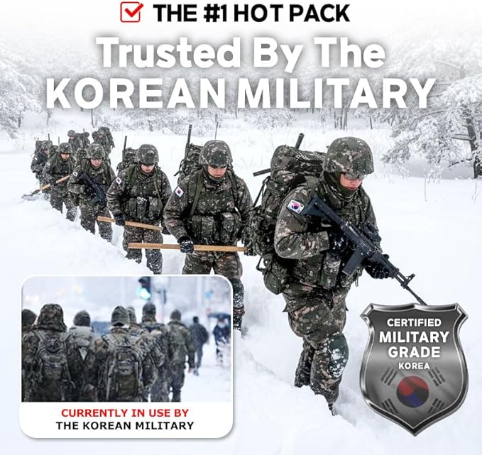 Body & Hand Warmer, Long Lasting Heat, Non-Adhesive, Air-Activated Warmers for Outdoor Sports, Camping, Winter Commutes - Made in Korea