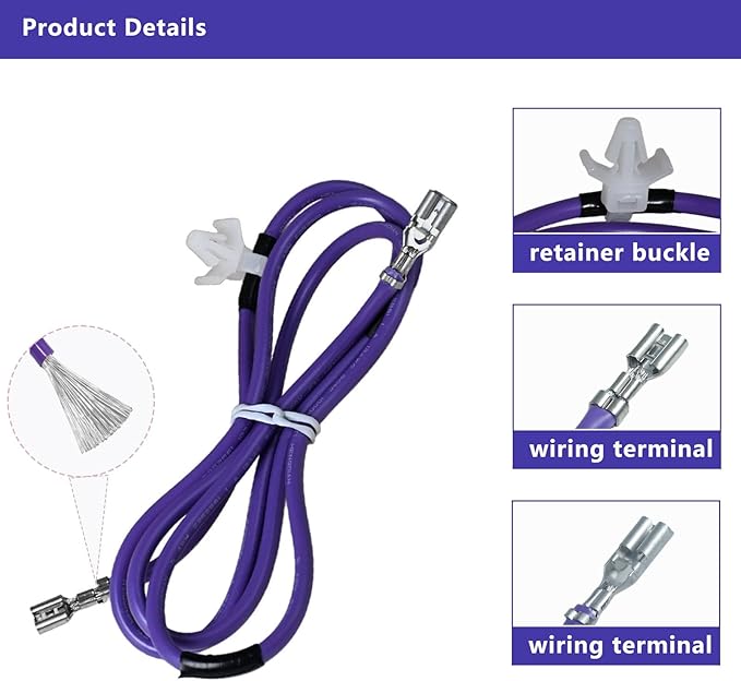 WE49X37037 Dryer Heater Wire Repair Kit Compatible with GE & Hotpoint Dryers Replaces WE49X32946 AP7217217 PS17137283 EAP17137283 For GE WE49X37037 Dryer Heater