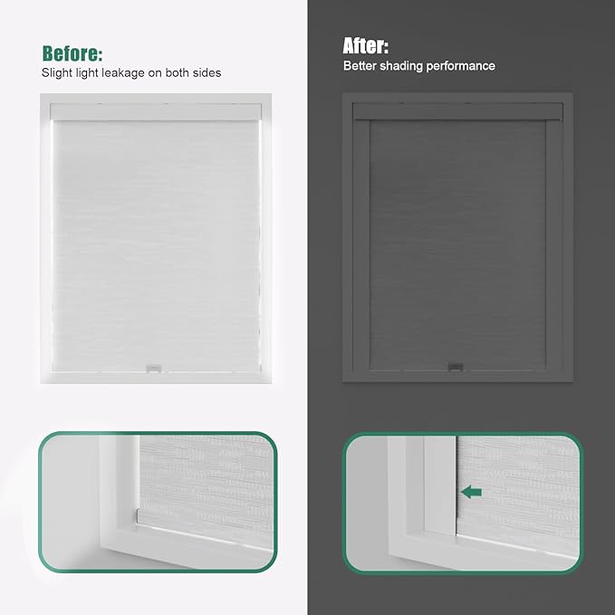 Light Blocking Strips for Window Shades and Blinds, 100% Blackout PVC Side Tracks Light Blocker for Blinds, Window Light Blocker for Bedroom(White, 58", 2PCS)