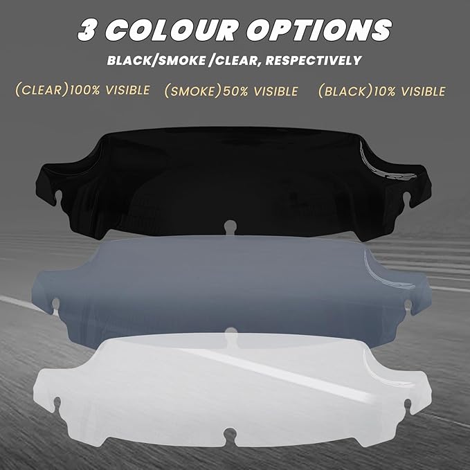 Smoke 4.5" Windshield Windscreen Compatible for Harley Davidson Touring Electra Glide Street Glide 2014 2015 2016 2017 2018 2019 2020 2021 2022