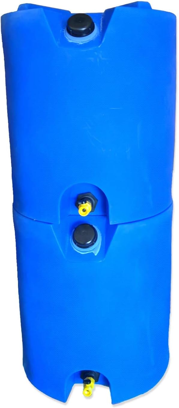 30 Gallon Stackable Emergency Water Storage Tank - 2 Tanks & Kit- BPA Free Food Grade Plastic - Survival Supply Barrel - Portable & Reusable