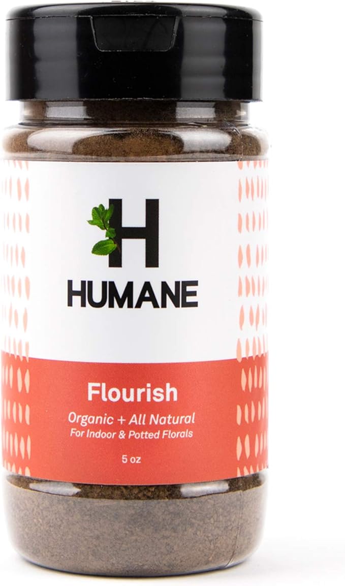 Humane Flower Plant Food, Indoor & Potted Florals Organic Plant Food and Fertilizer - Flourish (5oz)