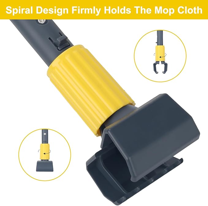 KeFanta Metal Mop Handle Commercial Heavy Duty,58" Industrial Mop Stick with Jaw Clamp,Wet Gripper Mops Head Replacement Holder for Floor Cleaning(6 Pack)
