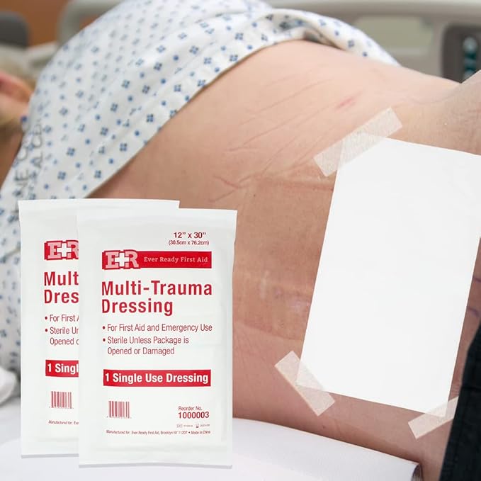 Ever Ready First Aid Multi-Trauma Sterile Non-Woven Dressing 12” x 30” - 5 Count