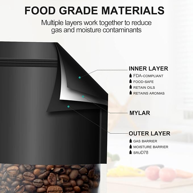 100 Pack Smell Mylar Proof Bags for Food Storage, Resealable Packaging Bags for Small Business, Stand Up Foil Pouches Reusable Heat Sealable Bags with Clear Window (Black, 4.7x7.8 In)