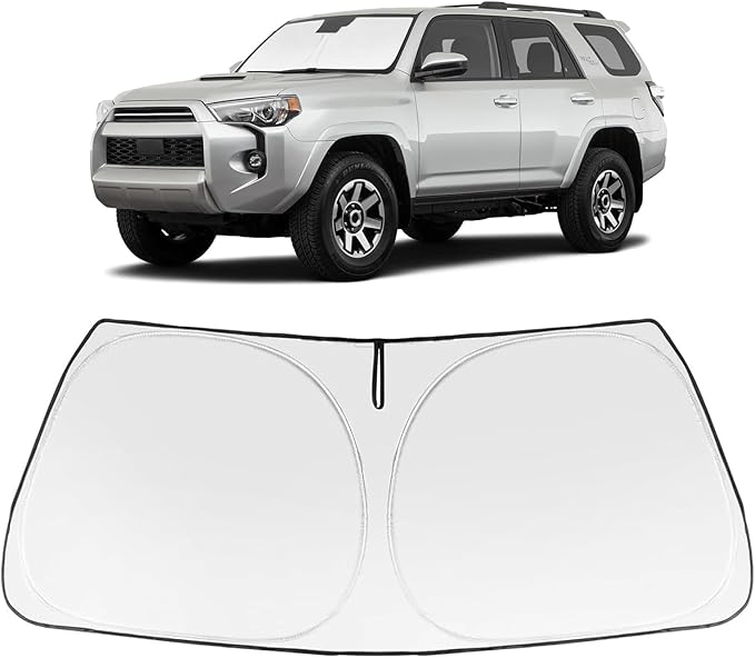 Proadsy 2025 Upgrade Windshield Sun Shade Custom Fit 2010-2025 Toyota 4Runner Sunshade 4-Layer Foldable Front Sunshade Protector Sun Visor Blocks UV Rays Keep Car Cooler Accessories