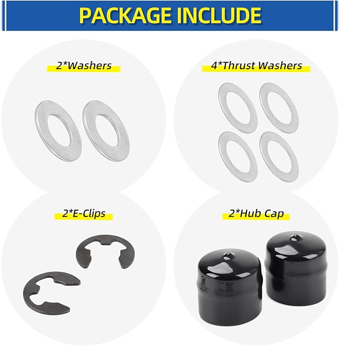 Lawnmower Wheel Hardware Kit, Compatible with Husqvarna Craftsman AYP Poulan Huskee Jonsered 532188967 532121749 812000029 121748X 121749X 583512801 532436874 12000029