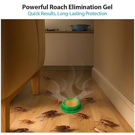 48 Pack Roach Killer Indoor Infestation Roaches Gel Bait Stations, Powerful Cockroach Killer Indoor Home for Roach Infestation, Long-Lasting & Effective Cockroach Gel Bait, Easy to Use & No Mess