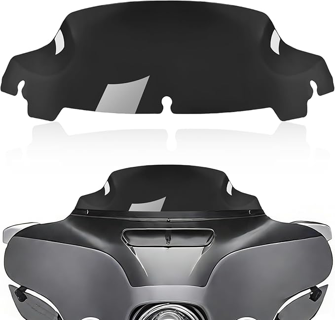 Windshield 7" Motorcycle Wave Windscreen 2014-2023 Fit For Harley Davidson Touring Street Glide Electra Glide Ultra Limited Tri Glide Flht Flhx Flhtk Flhtc Flhtcu,Black