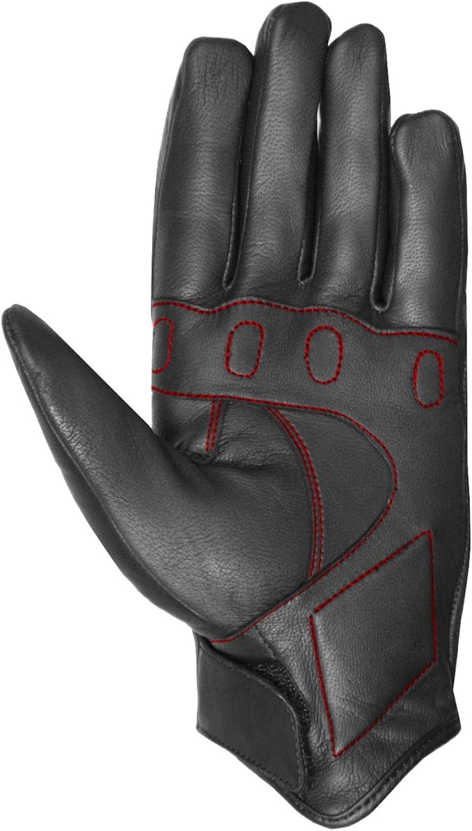 Jackets 4 Bikes Motorcycle Gloves - Premium Leather for Men Women, Touchscreen, Non-Slip, Motorbike Cruiser Street Biker Protector Glove