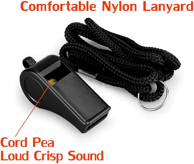 Whistle, Outdoor Sports Whistles with Lanyard, Very Loud Sound Whistles Bulk Perfect for Referees, Coaches, Emergencies