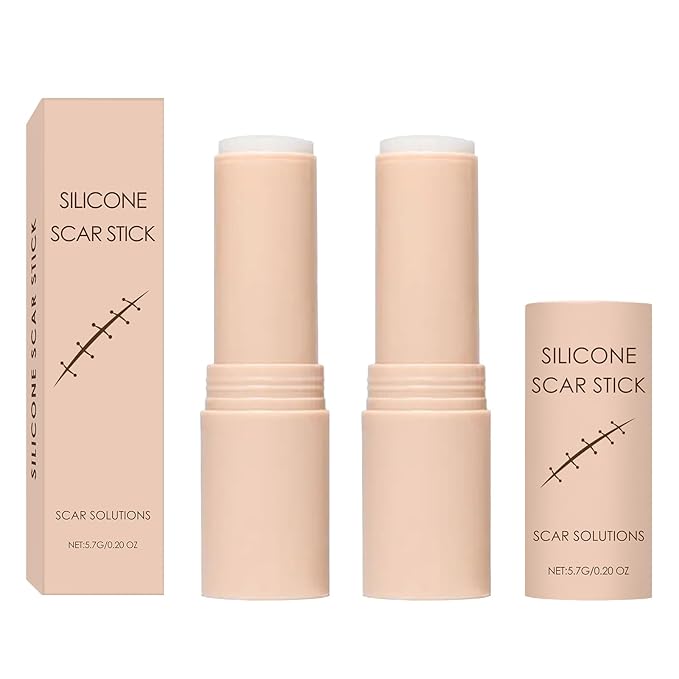 Silicone Scar Stick (2-Pack) - Helps Improve the Appearance of Old & New Scars on Face & Body, For Use After C-Section, Surgery, Acne, Burns - Non-Greasy, Easy-to-Use