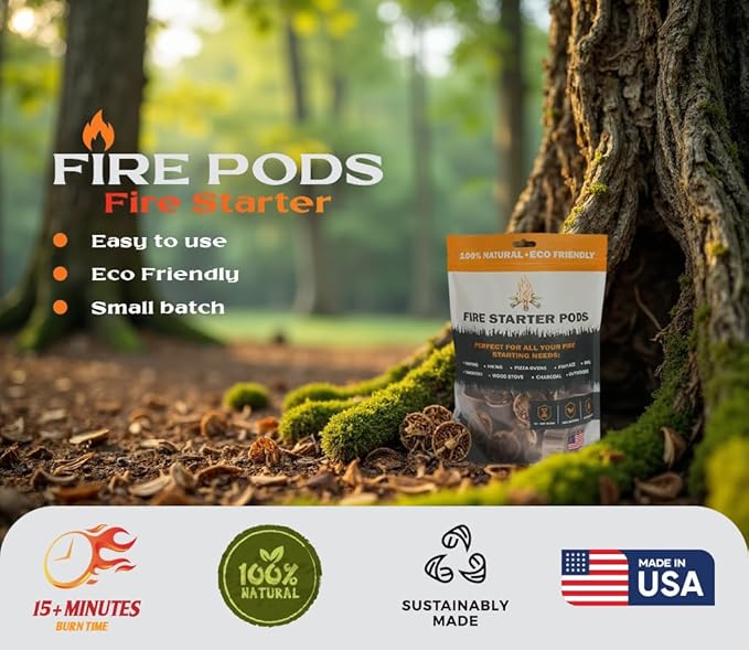 Quick to Light Wax Fire Starters Camping | 15+ Min Burn time, Fire Starters for Campfires (Pack of 50)
