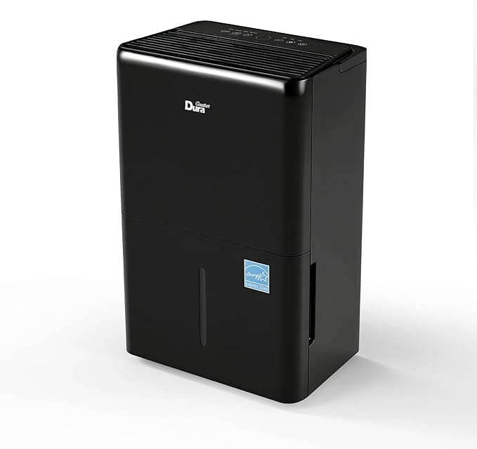 DuraComfort 50 Pint Dehumidifier, Built-in Pump, 4500 Sq Ft Coverage, Energy Star, Black