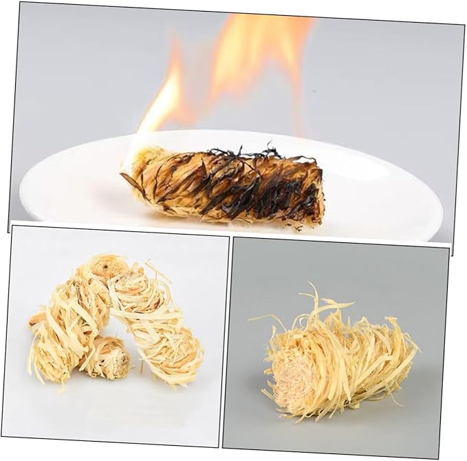 Generic 12Pcs Natural Wax Wood Fire Starters Quick Ignition Camping Fire Accessories for Outdoor Grills Stoves Hiking Fishing Survival Kits