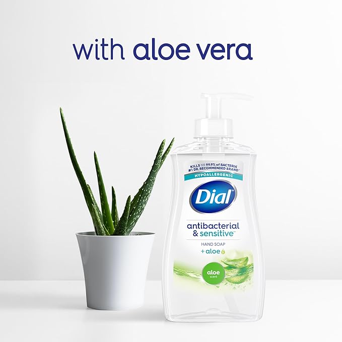 Dial Antibacterial Defense Liquid Hand Soap + Aloe, Aloe Scent, 52 Fl Oz Hand Soap Refill (Pack of 3), Dermatologist-Tested, Gentle Formula