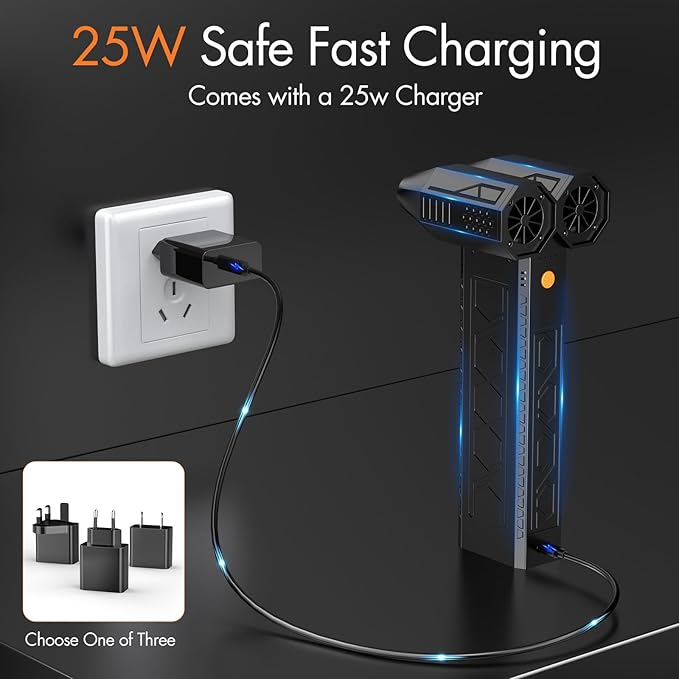 Electric Air Duster,180000RPM Dual Air Outlet Compressed Air Duster Turbo Fan(10000mAh),Multipurpose Jet Fan,High-Speed Air Blower with 4 Gear,Electric Air Blower Duster with Assist Lighting